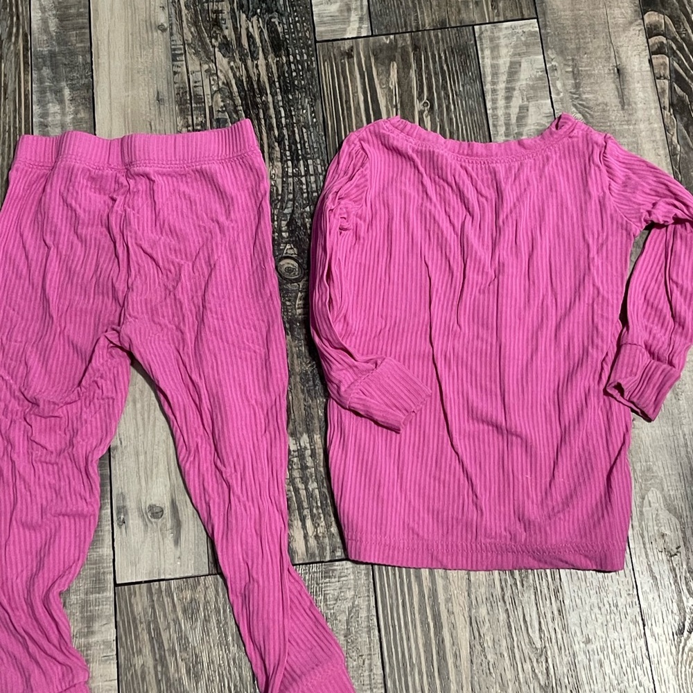 12/18m little sleepies pink ribbed two piece
